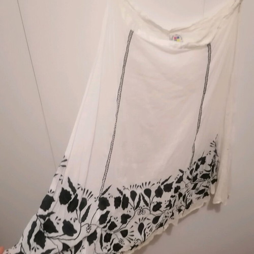 Midi cotton cloche skirt new, white