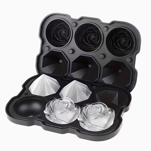 Silicone Ice Cube Tray with Roses and Diamonds New