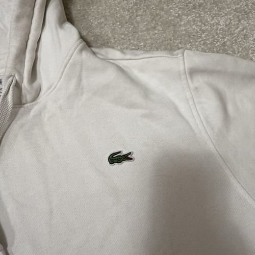 Lacoste cotton hoodie white XXL size