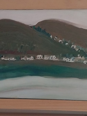 Τοπίο λάδι σε καμβά με κορνίζα 25x35εκ καινούργιο