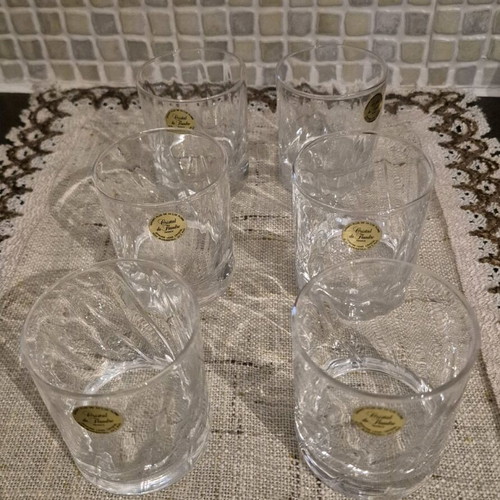 Cristal de Flandre French crystal whiskey glasses 24% Pbo set of 6