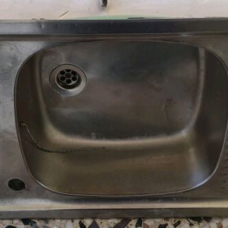 Inox kitchen sink with 2 basins in very good condition