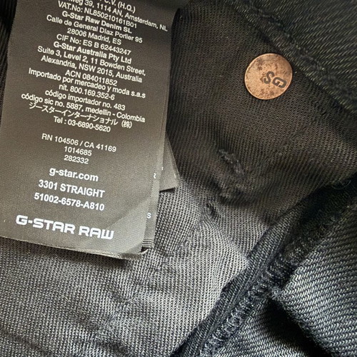 G-Star Raw 3301 Straight Jeans, black, size 32/34
