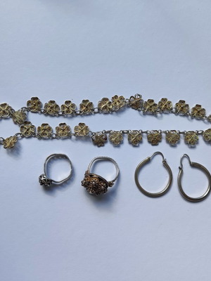 Silver jewelry set of 4 pieces like new, vintage style
