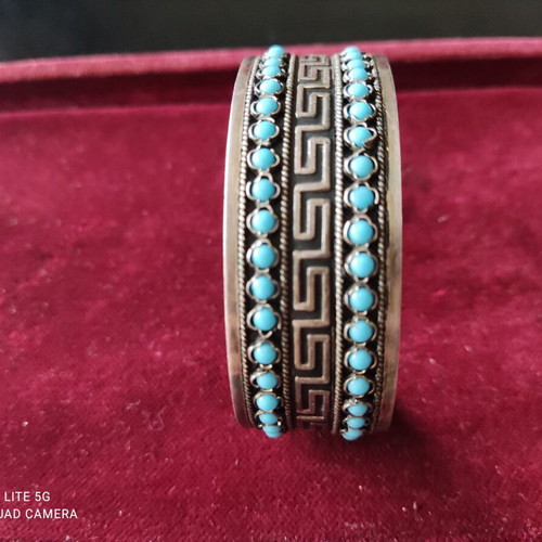 Silver 935 bracelet handmade with turquoise new