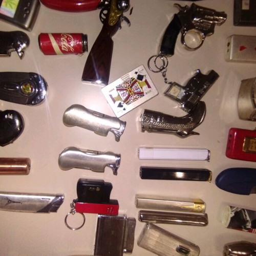 Vintage lighters used, set of 57 pieces
