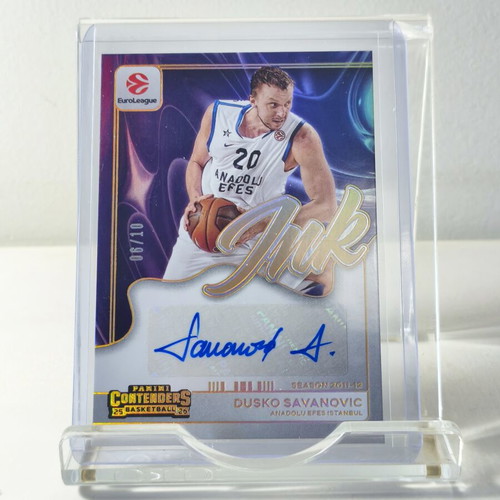 Dusko Savanovic EuroLeague Ink Auto Gold #6/10 2025-26 Panini Contenders card like new