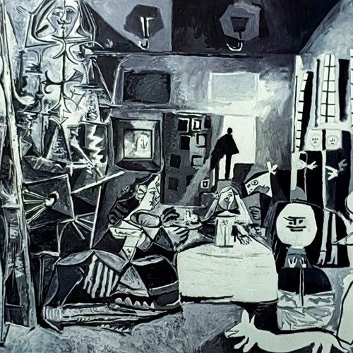 Pablo Picasso Las Meninas art print used, black and white