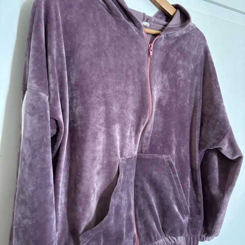 Velour jacket used, very soft, pink, size M