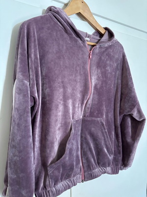 Velour jacket used, very soft, pink, size M