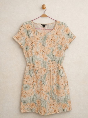 Esmara Linen Floral Dress like new, size L, multicolor