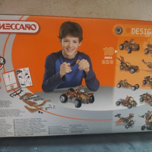 Meccano Erector Design 3 construction toy new with 10 metal models
