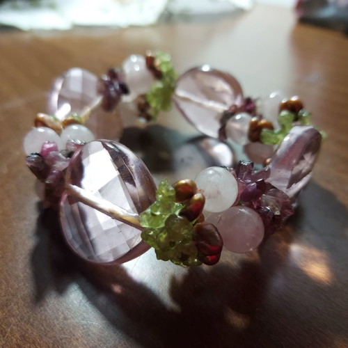 Handmade bracelet with semi-precious stones like new