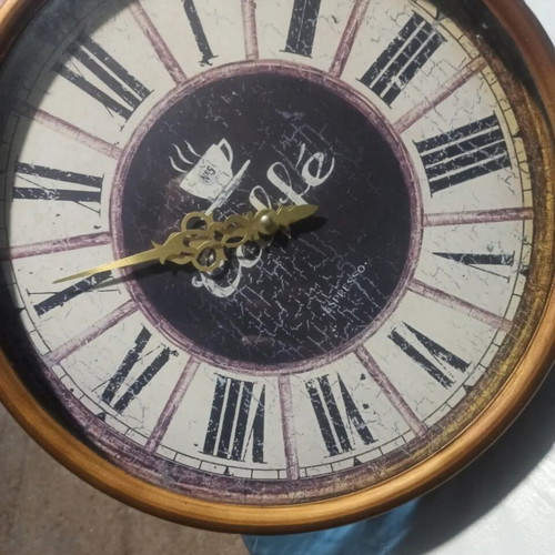 Custom silent metal wall clock 40.5 cm with decoupage