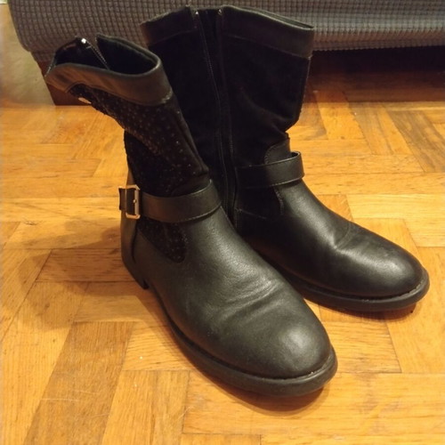 Xti leather black boots for girls size 36