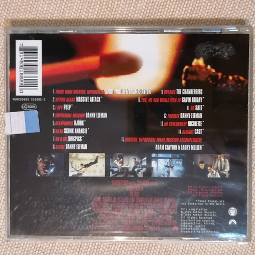 Mission Impossible Original Motion Picture Soundtrack CD like new