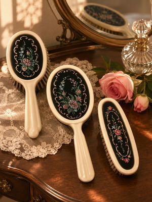 Vintage σετ μπουντουάρ 1955–1965 με floral petit point