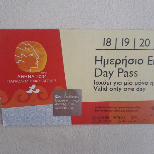 Olympic and Paralympic Games 2004 tickets used, pack of 3