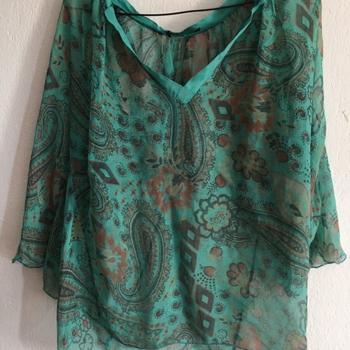 Marie&Co 100% silk turquoise tunic, size M