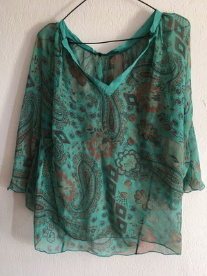 Marie&Co 100% silk turquoise tunic, size M