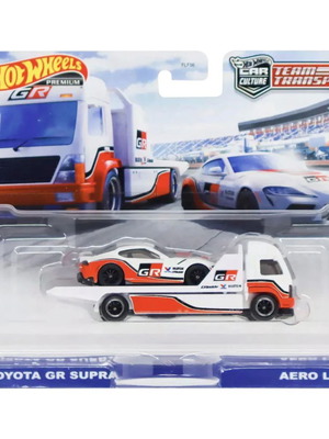 Hot Wheels 1:64 2021 Toyota GR Supra & Aero Lift Team Transport καινούργιο