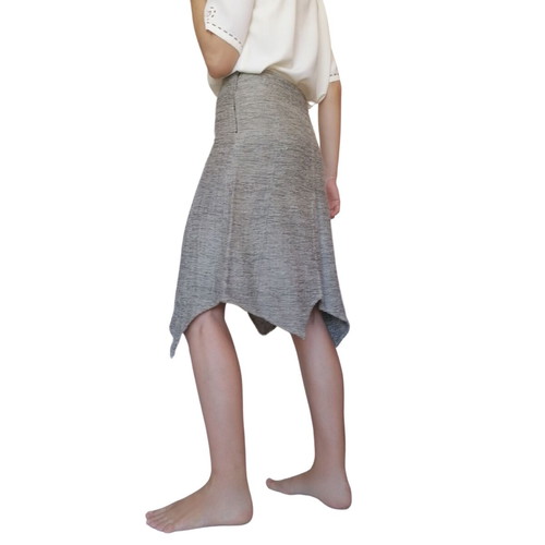 Vintage asymmetrical linen skirt Artisti Italiani used, grey