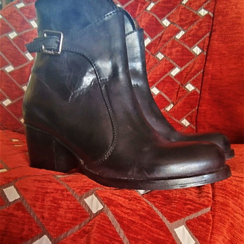CafeNoir ankle boots used, black leather, size 36, 5 cm heel