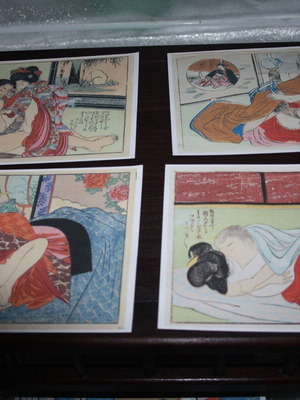 Set of 4 Japanese shunga ukiyo-e prints new
