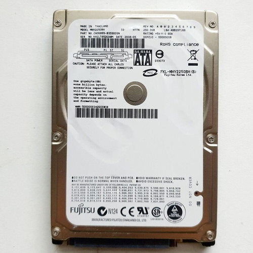 Fujitsu MHY2250BH 2.5" SATA HDD 250GB hard disk drive