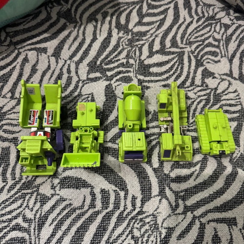 Transformers G1 Devastator set of 5 vehicles used