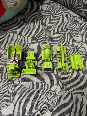 Transformers G1 Devastator set of 5 vehicles used