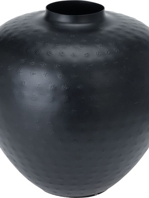 Metal cone vase black 18x19.5cm new