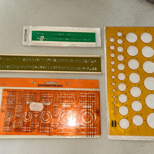 Vintage Technical Drawing Stencil Set Standardgraph 1980s
