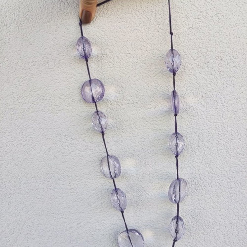 Long necklace new with large purple acrylic beads