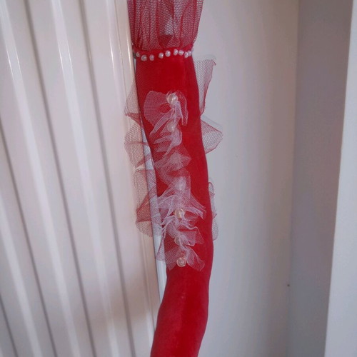 Handmade soft boot decorative ornament with velvet fabric and tulle