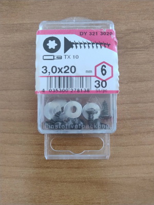 Screws 3x20 and nuts set k23 like new