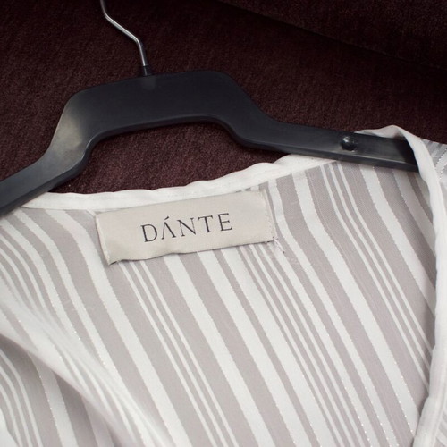 Dante lingerie luxury semi-transparent white robe with gold stripe like new