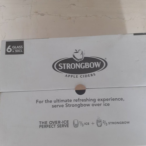 Strongbow beer glasses set of 6 new, 500ml