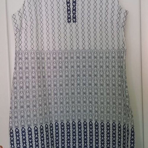 Summer dress Sweet Miss XL like new, white and blue linen