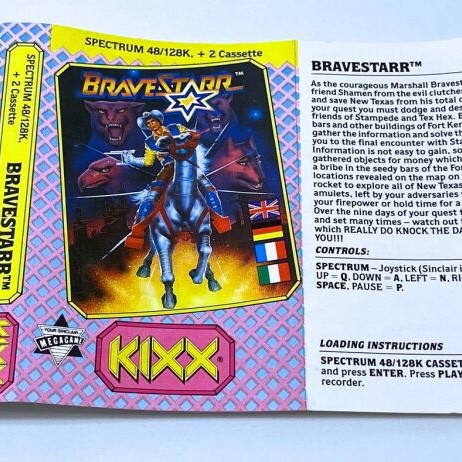 BraveStarr 1987 Spectrum cassette used, complete in box with manual