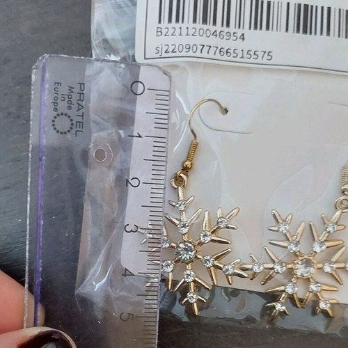 Fo Bijoux Snowflake Earrings new, length about 5 cm