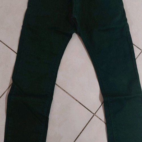 Pants for boys and girls new, dark green, straight fit