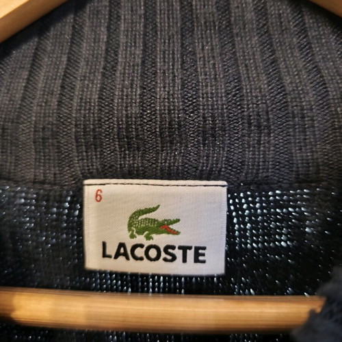 Lacoste men's blue knitted jacket with zipper like new size L