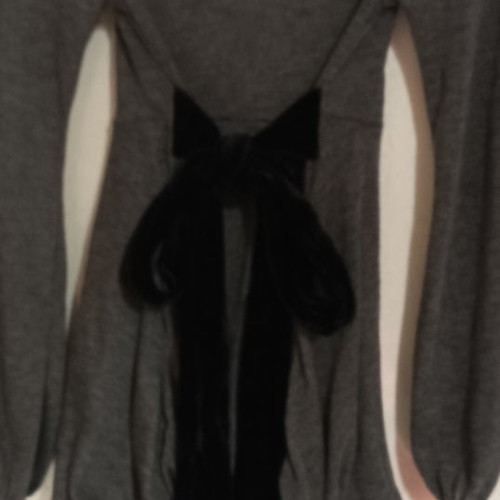 Devotion long sleeve blouse one size used, grey with velvet bow