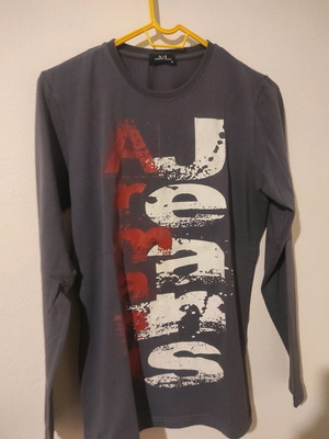 Ανδρικό μακρυμάνικο μακό Armani Jeans σαν καινούργιο, μέγεθος Μ, γκρι