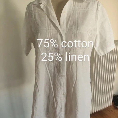 Naracamacie white cotton-linen shirt like new, size M/L