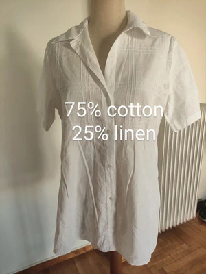 Naracamacie white cotton-linen shirt like new, size M/L