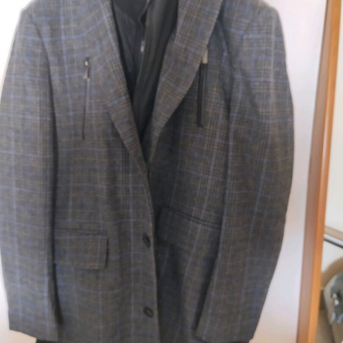 Sogo Italian wool men's coat with removable double collar