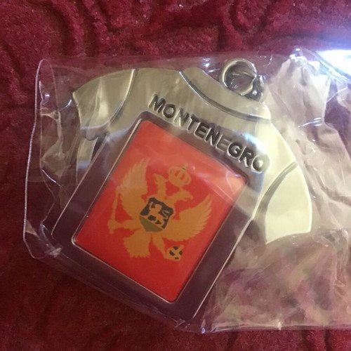 Montenegro key holder, red and silver
