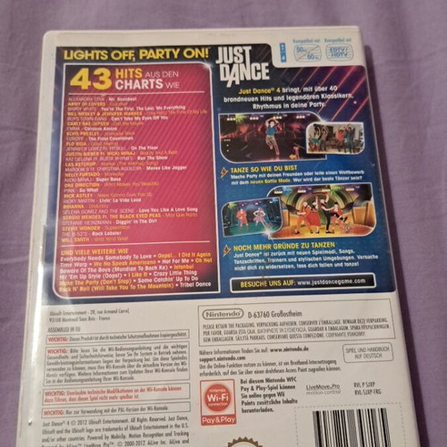Just Dance 4 Wii U used, non-original case